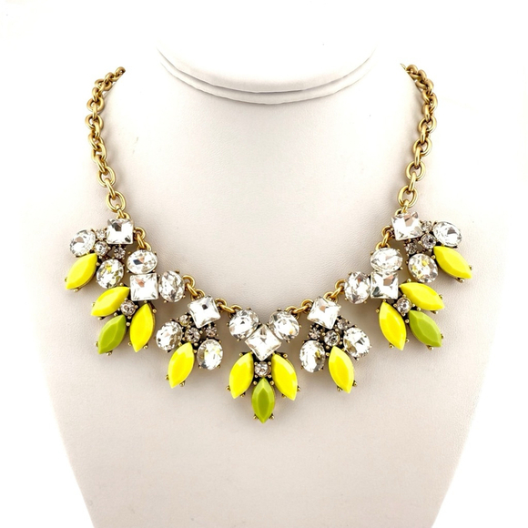 J Crew Necklace in Yellow, Pale Green & White - Picture 1 of 10